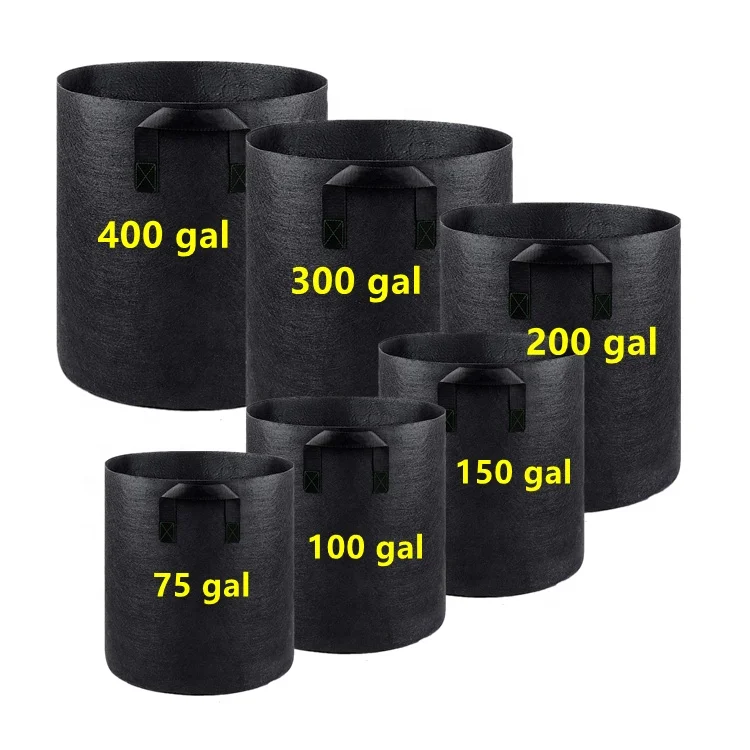 3 5 7 10 15 20 25 30 100 Gallon Non Woven Planter Aeration Fabric Pots Garden Potato Felt Grow Bags