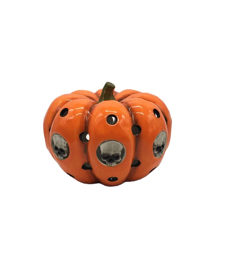 Halloween Decor Ceramic Pumpkin for  Festival Party Decor Small Horror Halloween Yard Decor