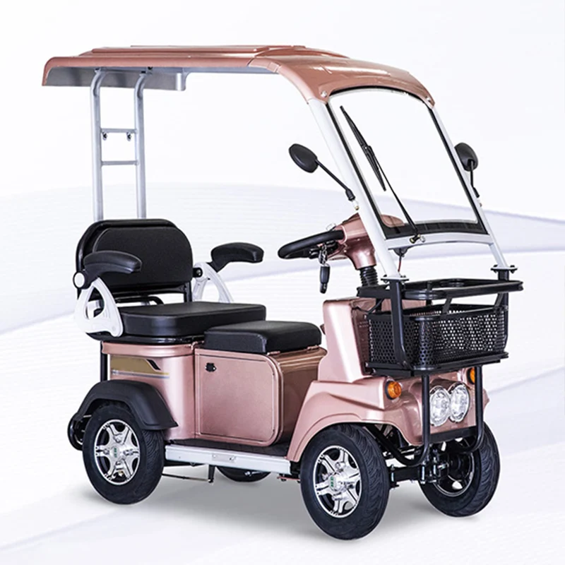 Powerful lithium battery four-wheel sightseeing tourism classic electric vehicle with windshield
