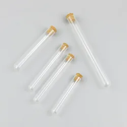 Wholesale  Clear Glass  Bottle  with Corks tubos de ensayo de vidrio Empty for Tea Gift Bottle test tube with lid