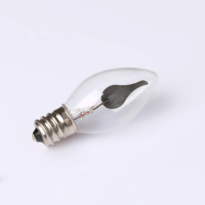 C7 1W E12  clear flickering LED candle flame candle bulbs lights for decoration