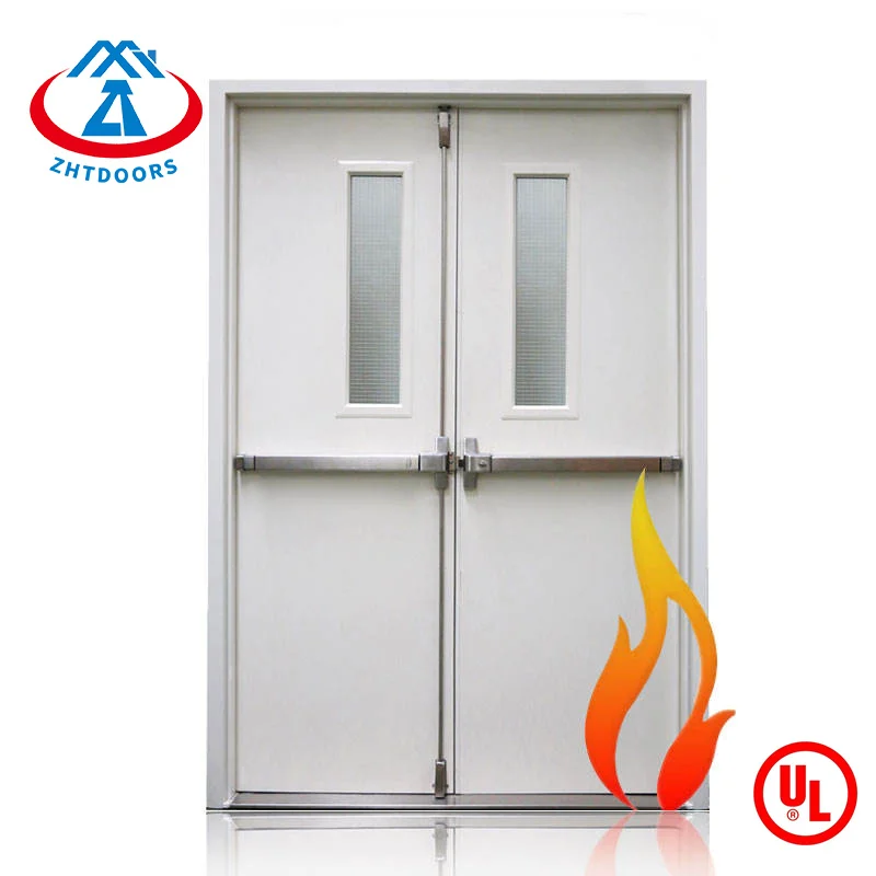 ZHTDOORS Ease of use ulul approve 120 min industrial fire proof exit rated doors push bar lock
