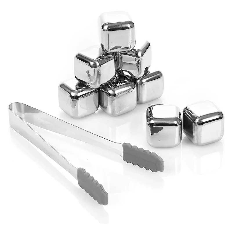 High Cooling Technology Mirror Polished Reusable Stainless Steel Ice Cubes for Drinks