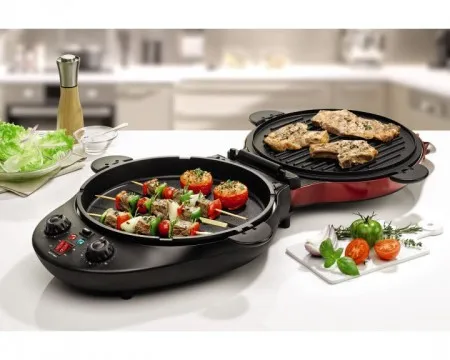 Развлекательная электрическая Пицца с индивидуальной температурой и таймером для управления верхней и нижней тарелкой