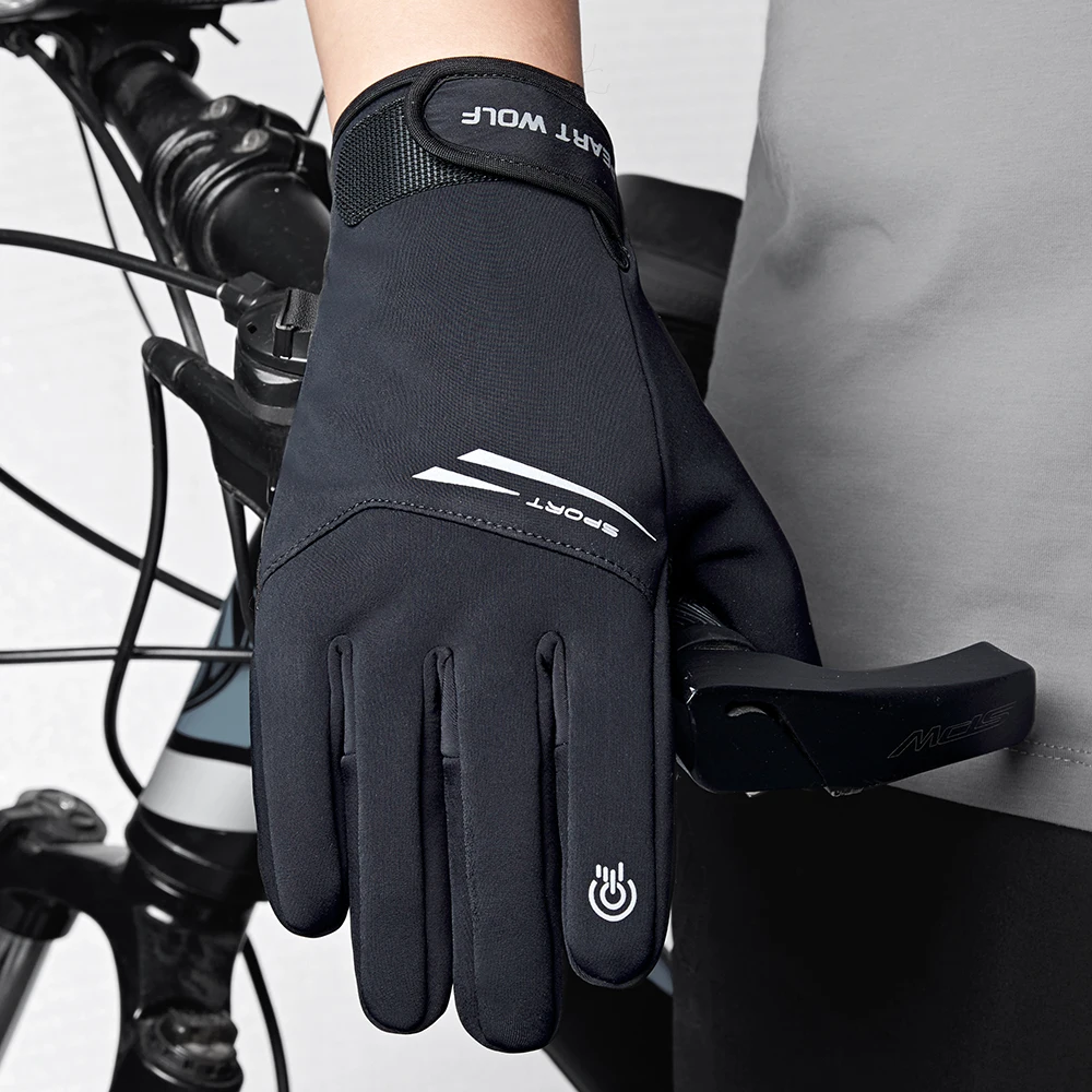 Factory Custom Winter Touchscreen Bike Riding Gloves Waterproof Thermal Motorcycle Driving Cycling Gloves