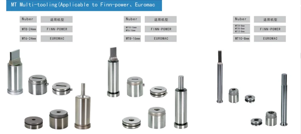 Manufacture punch tooling Multi tool for Finn-power and Euromac multitooling MT6-16
