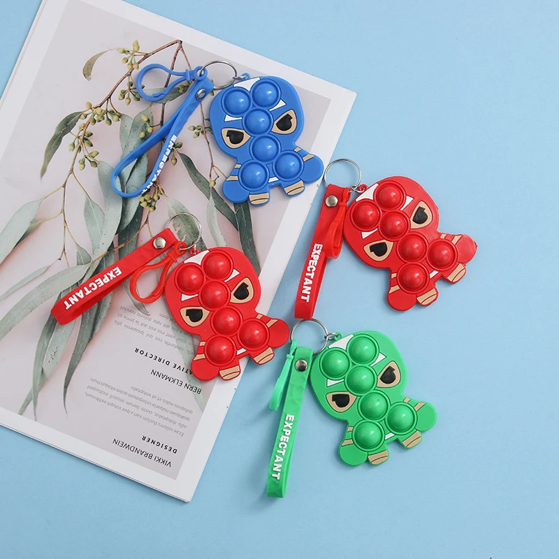 Keychain Autism Relief Anxiety Stress Toys Pack Simple Dimple Silicone Pops Push Bubble Sensory Toy Set Fidget Toy