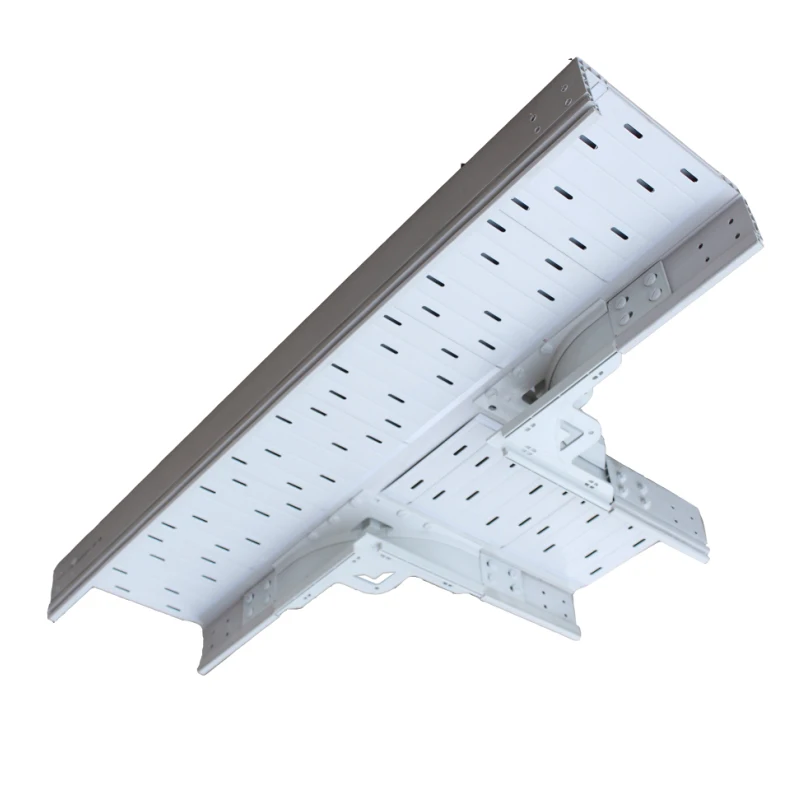 PVC Cable tray with perforated Horizontal tee joint and plastic cable trunking