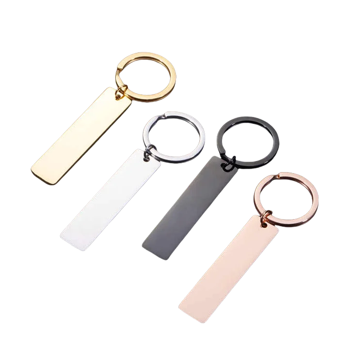 Customization Stainless Steel Metal Keychain blanks Personalized Custom Key chains Rectangle Bar Idea Charm blank metal keychain