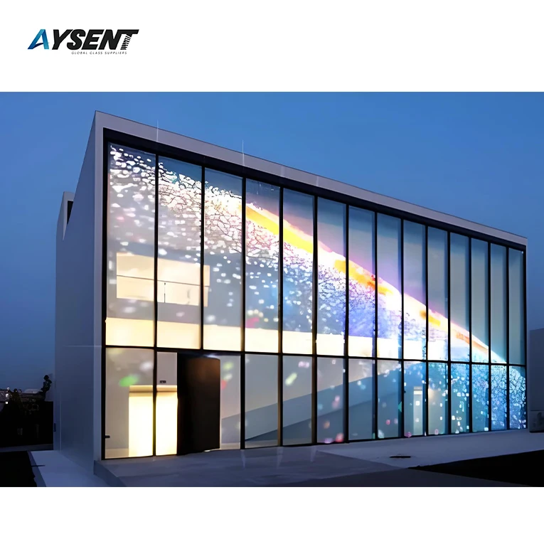 High definition LED intelligent photoelectric glass can play videos suitable for curtain walls and interior decoration