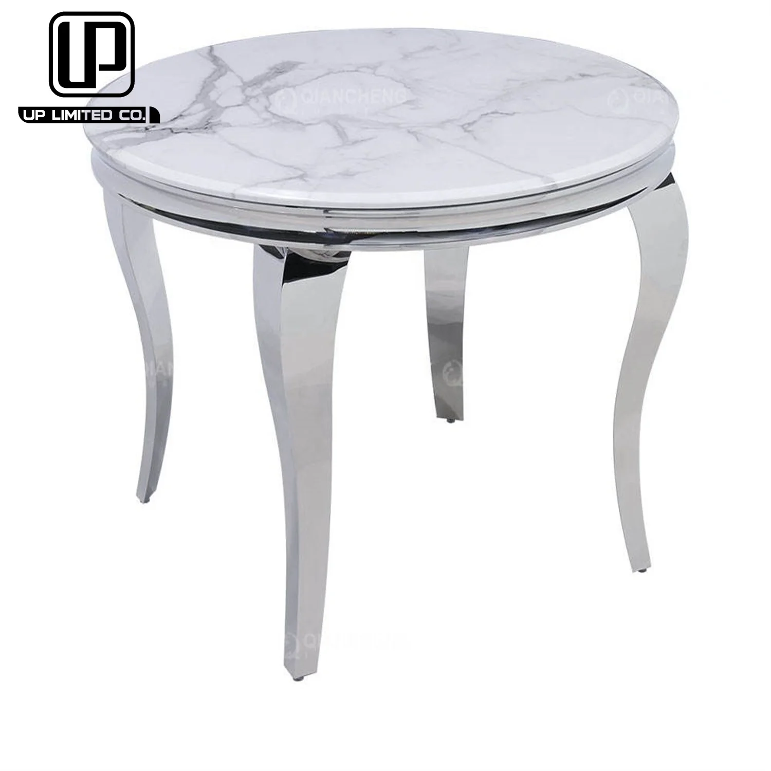 Fashionable Cheap Stainless Steel Table Legs It Can Accommodate Up To Six People Silver Marble Stone Dining Table