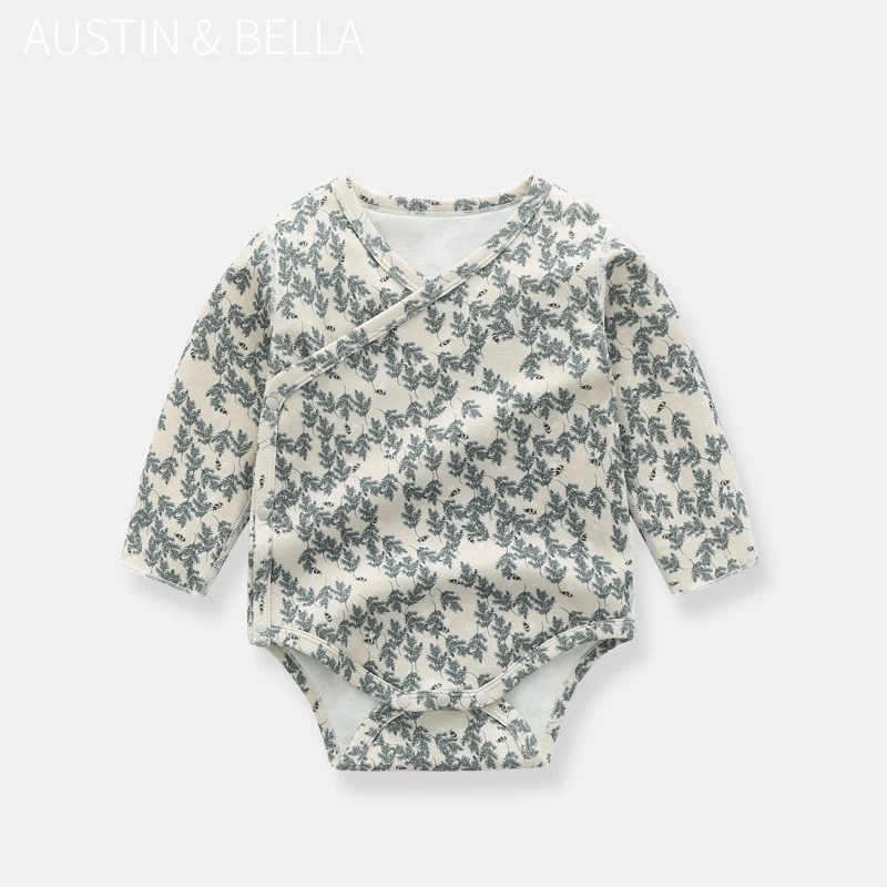 2023 Custom Designer Newborn Organic Cotton Gots Digital Printed Baby Clothes Boy Romper 0-3 Months Clothing