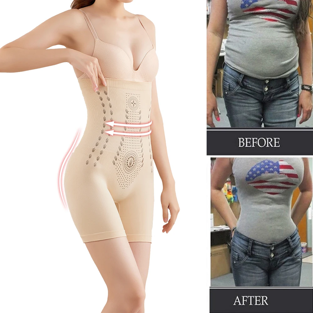 Dropshipping Thin Section Seamless High Waist Shapewear Women Underwear Waist Trainer Slimming Hip Raise Body Shaper Pants