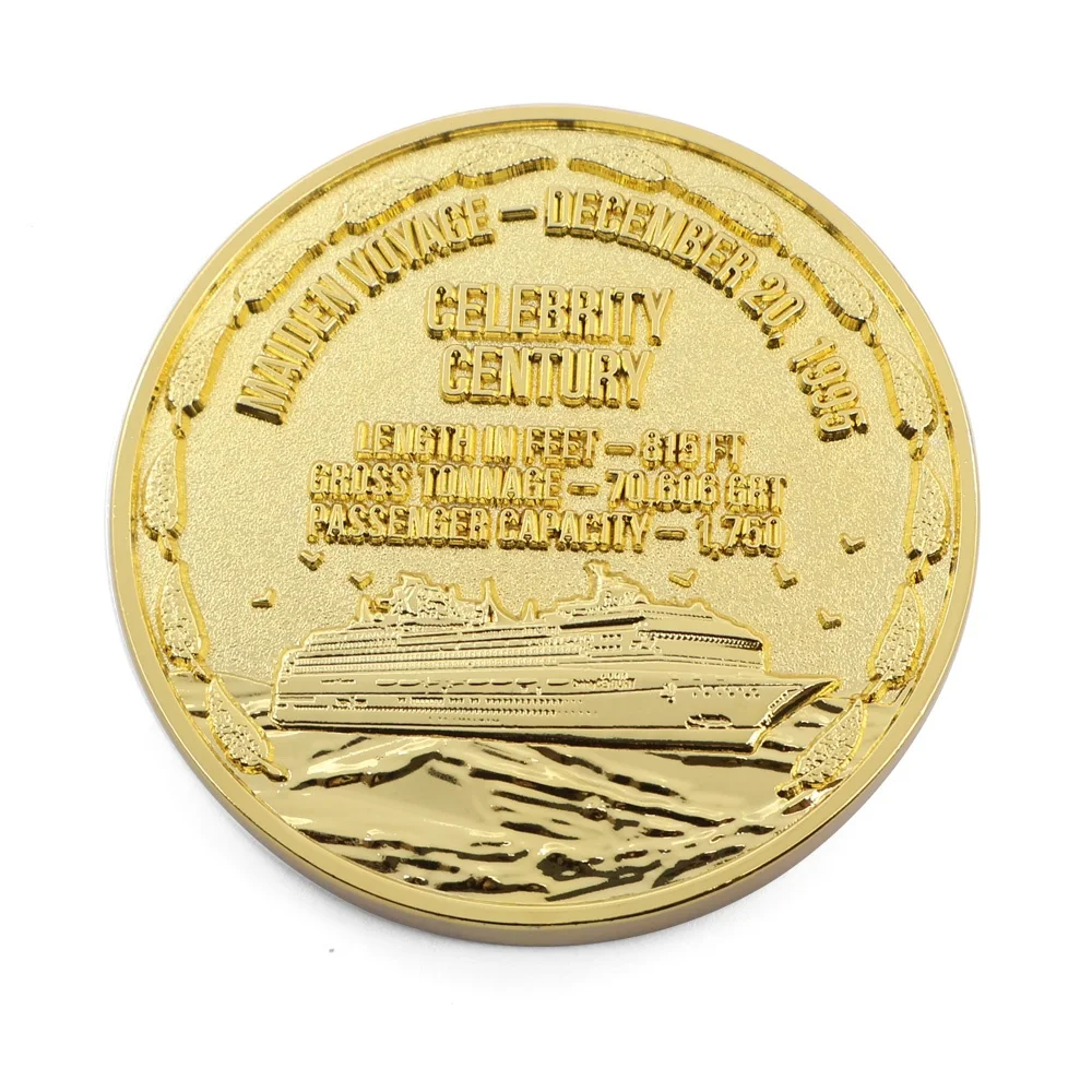 custom 3d enamel logo fake round gold challenge coins