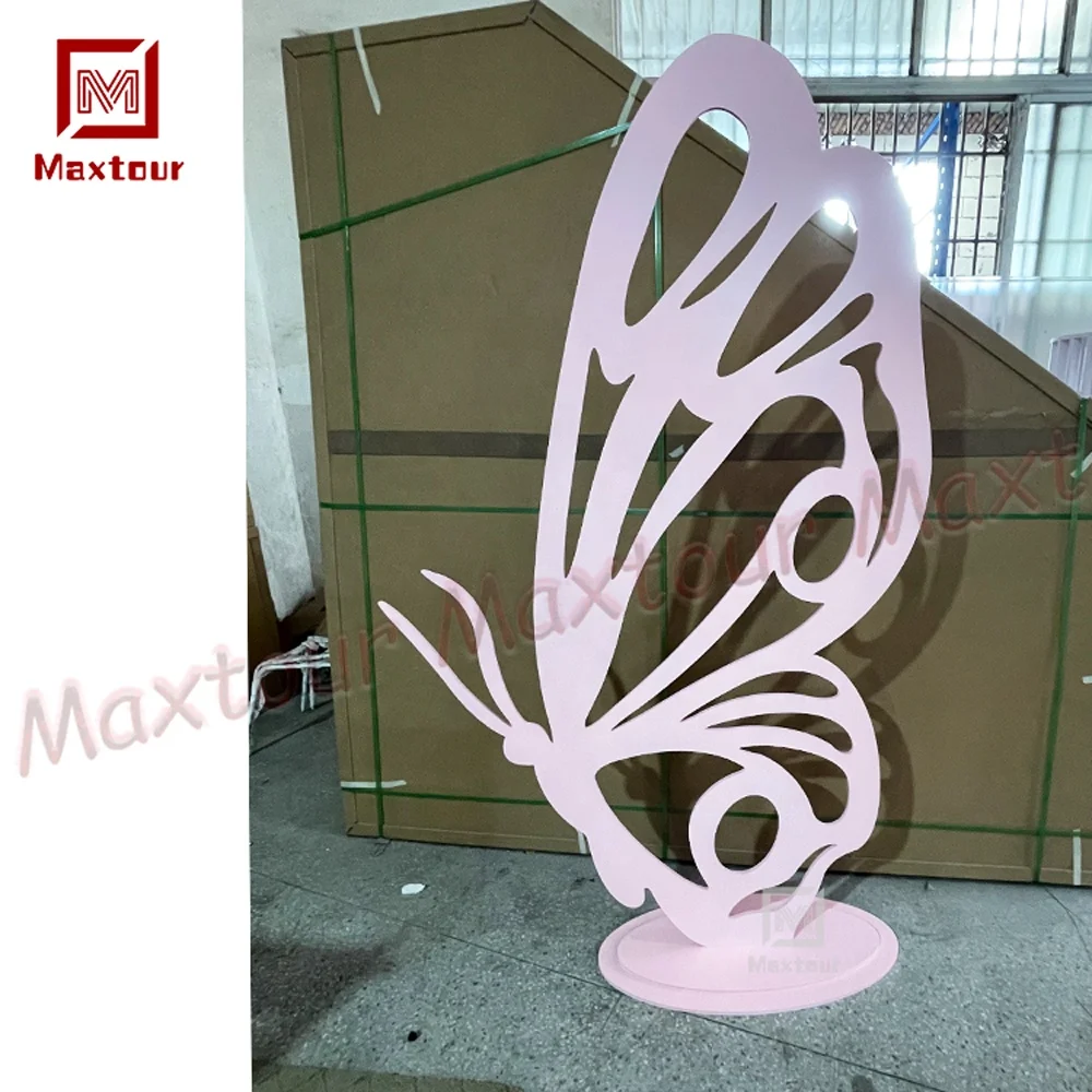 Newly Arrival Pink Butterfly PVC Backdrop Wedding Background Stand Decoration For Wedding Event Decorative