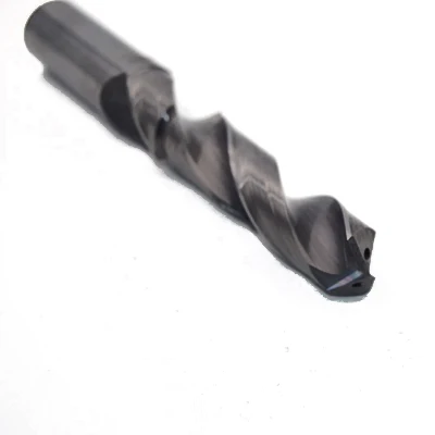 Long carbide drill bits with inner coolant holes