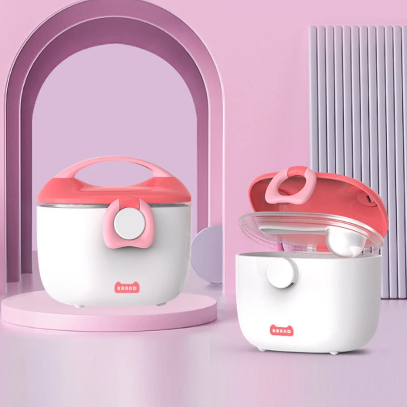 Portable Formula Milk Powder Dispenser Box With Spoon Plastic Milk Powder Storage Container for kids Food Grade PP Case