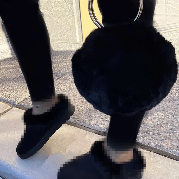 Pre-Sale INS different style winter women boots bandana with purse fluffy house slippers and fur snow boots