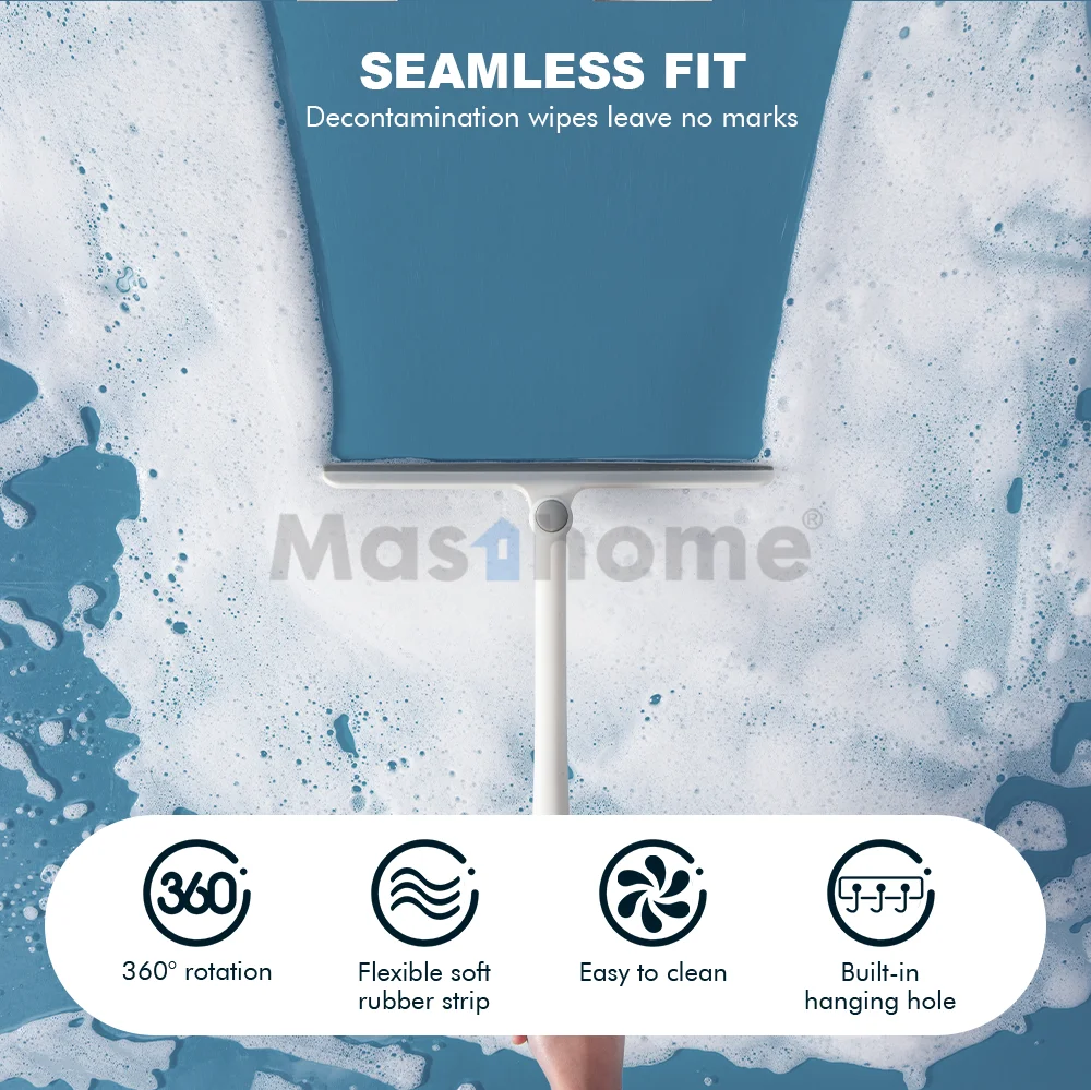 Masthome tpr handle window washing cleaner flexible window cleaning rotatable head squeegee
