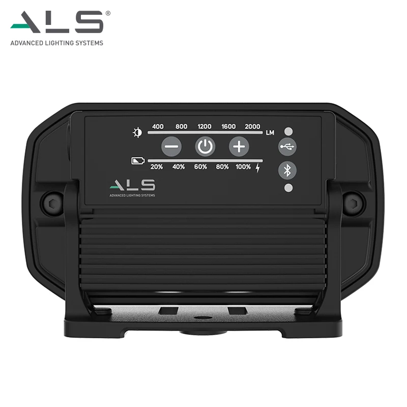 ALS 2000lm Rechargeable Corded LED Audio Light Adjustable Power Bank Function Magntic Waterproof Li-ion Battery Bar Work Light
