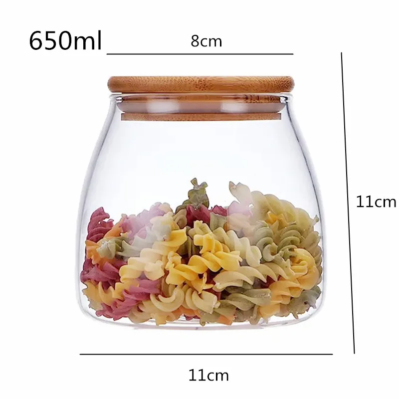 
Factory direct supply recycled glass jars heat-resisting high borosilicate glass jar 