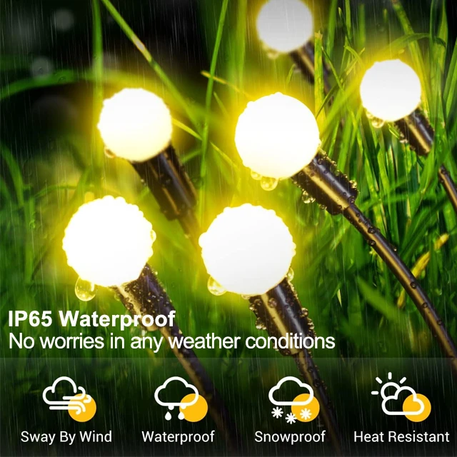 Solar Powered Firefly Garden Light Firefly Swaying Light Color Changing Rgb For Yard Patio Pathway Decoration Outdoor SolarLight