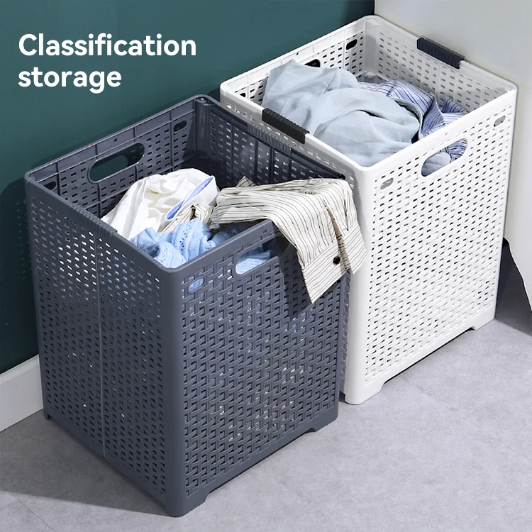 Suitable Household Plastic Waterproof Collapsible Laundry Hamper Folding Storage Basker Clothes Sorter dirty laundry basket