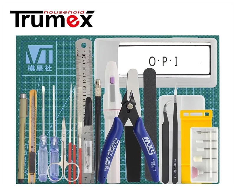 Gundam model kit tool set with pliers knife Polishing strip Steel ruler Screwdriver