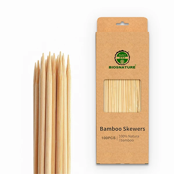 Food grade authentication natural  5mm bamboo skewer round square flat bamboo sticks bbq bamboo skewers