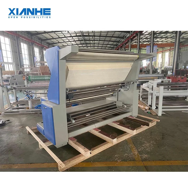 Fabric material roll inspection and rewinding fully automatic machine