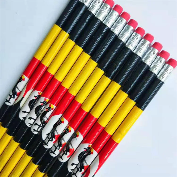 Оптовая продажа, карандаш для студентов с надписью Global flag, черный карандаш HB