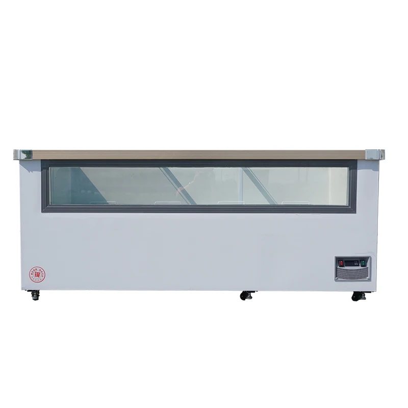 HAOYOU New Supermarket Mall Convenience Store Display Glass Door Freezer Deep Freezer Sliding Glass Door Ice Cream Freezer