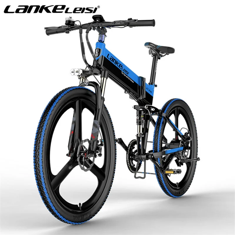 LANKELEISI XT750 26 inch folding electric bike aluminum alloy frame 48V 14.5ah lithium battery ebike 500w electric bicycle