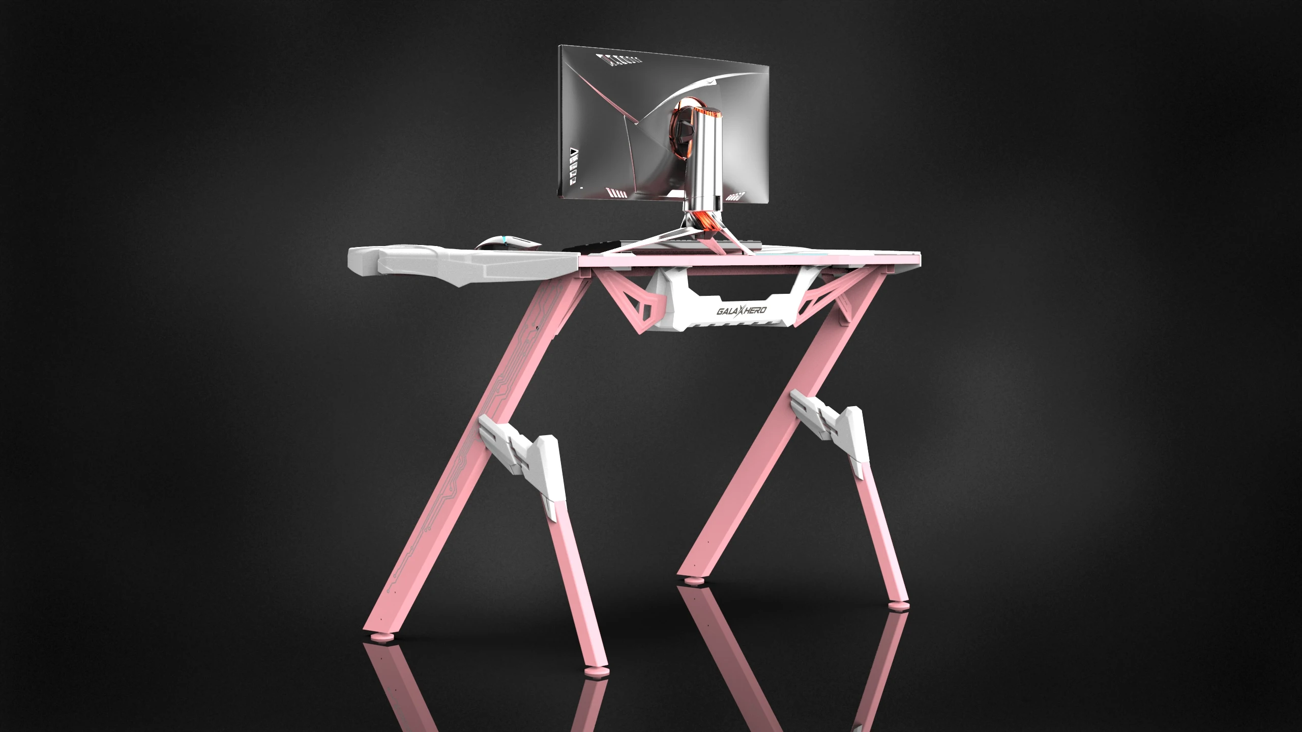 S  NEW ITEM 1.2m Latest design RGB  LED light gaming table PC computer   gaming desk with carbon fiber  MDF desktop