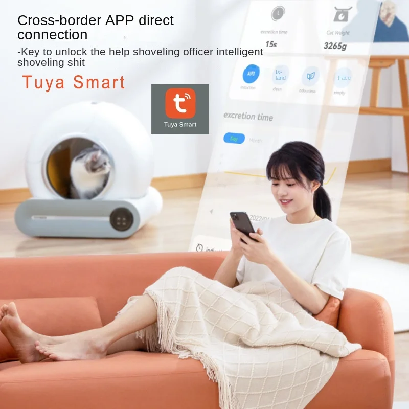 Best Smart Automatic Cat Litter Box Metal Construction with Premium Cat Sand for Cats