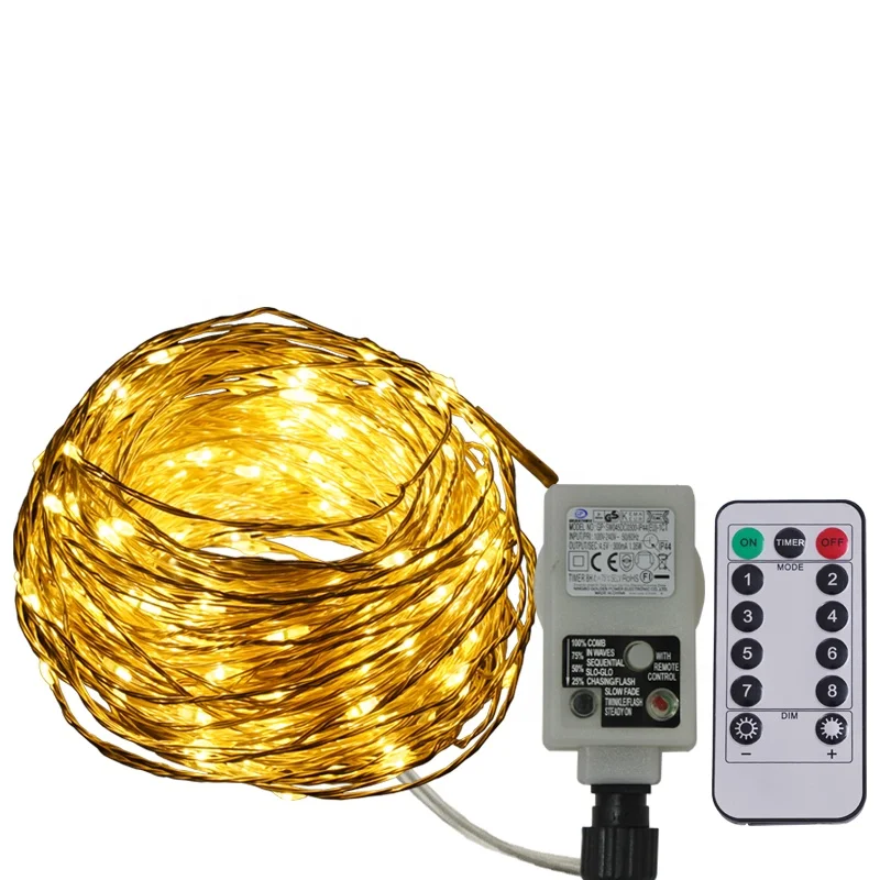 
Christmas water proof indoor and outdoor transformer with remote mini led copper wire strings light 