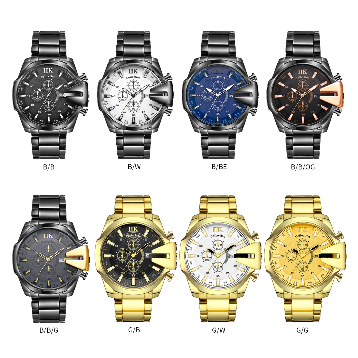 Direct Wholesale IIK Collection Luxury Brand Stainless Steel Back Water Resistant 30M Steel Watch Luxury Watch