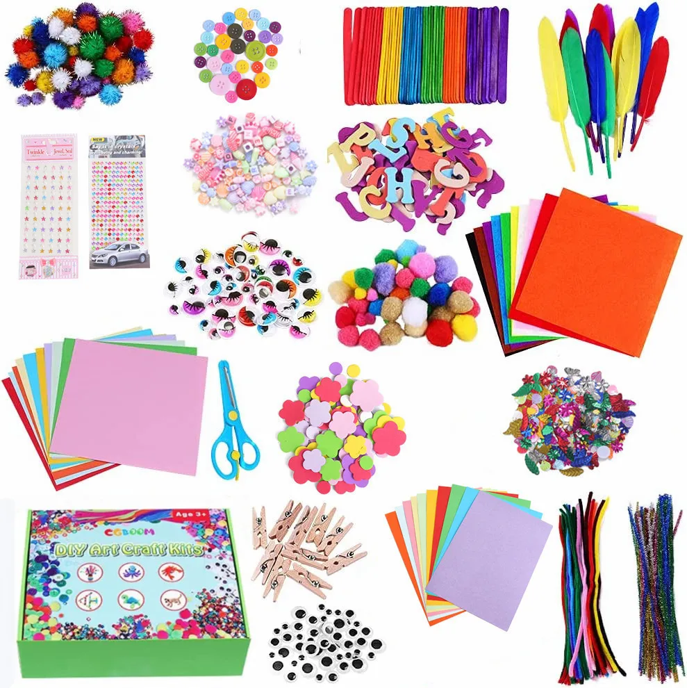 Arts and Crafts Supplies Kit Craft Set for Art Supplies Great for Preschool, Homeschool and Kindergarten DIY Crafting Projects