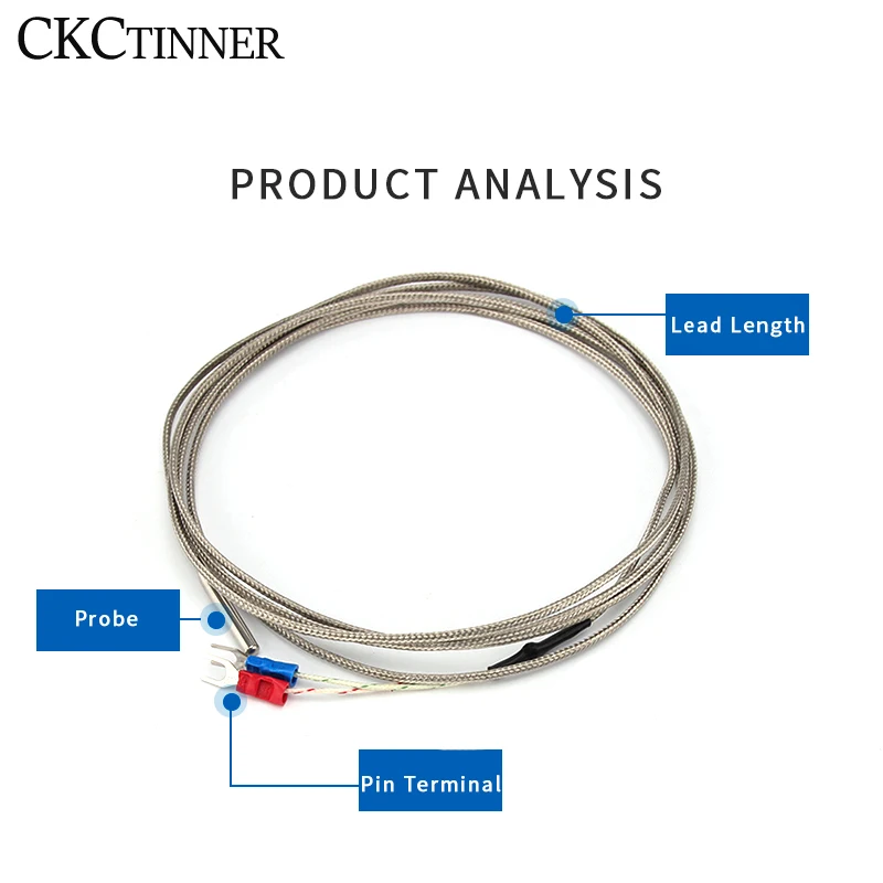Stainless Steel K Temperature Sensor Thermocouple with 1/2/3/4/5M Cable Temperature sensing high temperature waterproof