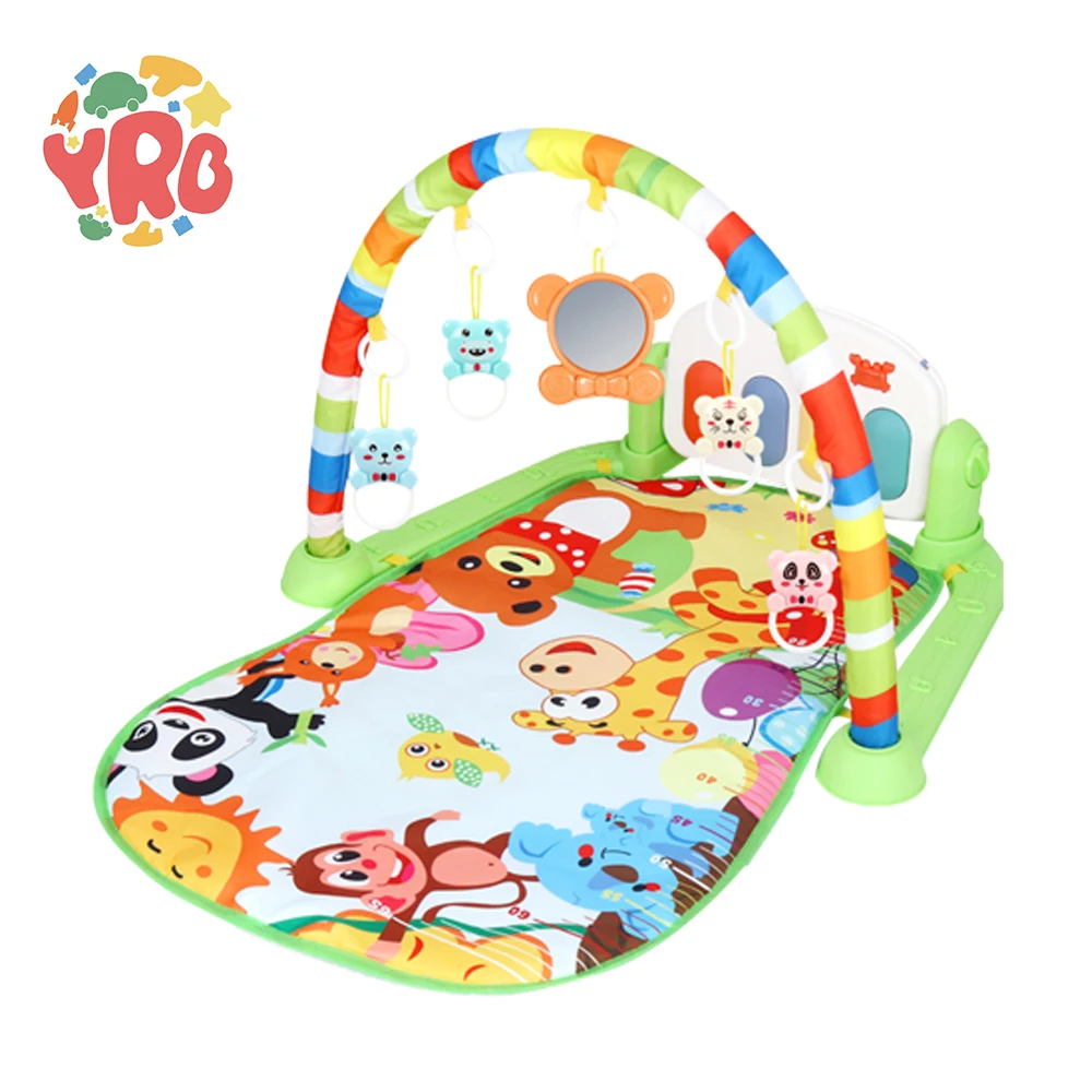 High quality multi functional activity fitness baby sleeping play gym musical mat with pedal piano