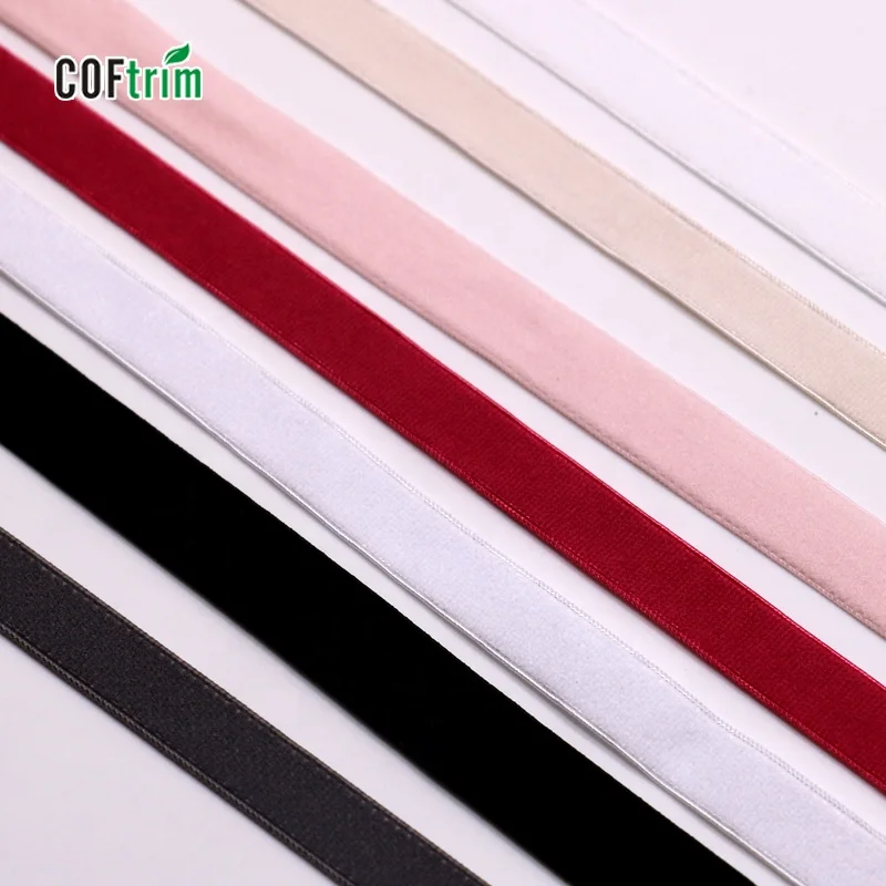 factory high quality elastic shoulder strap fashion single side velvet effect shoulder strap elastic bra strap for underwear