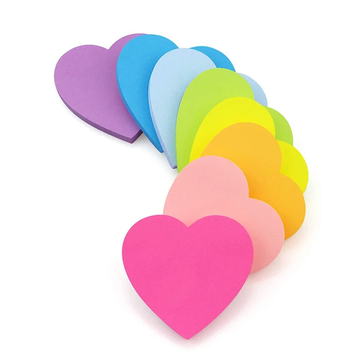 
Heart Shape Sticky Notes 8 Color Bright Colorful 75 Sheets/Pad Self-Sticky Note Pads 