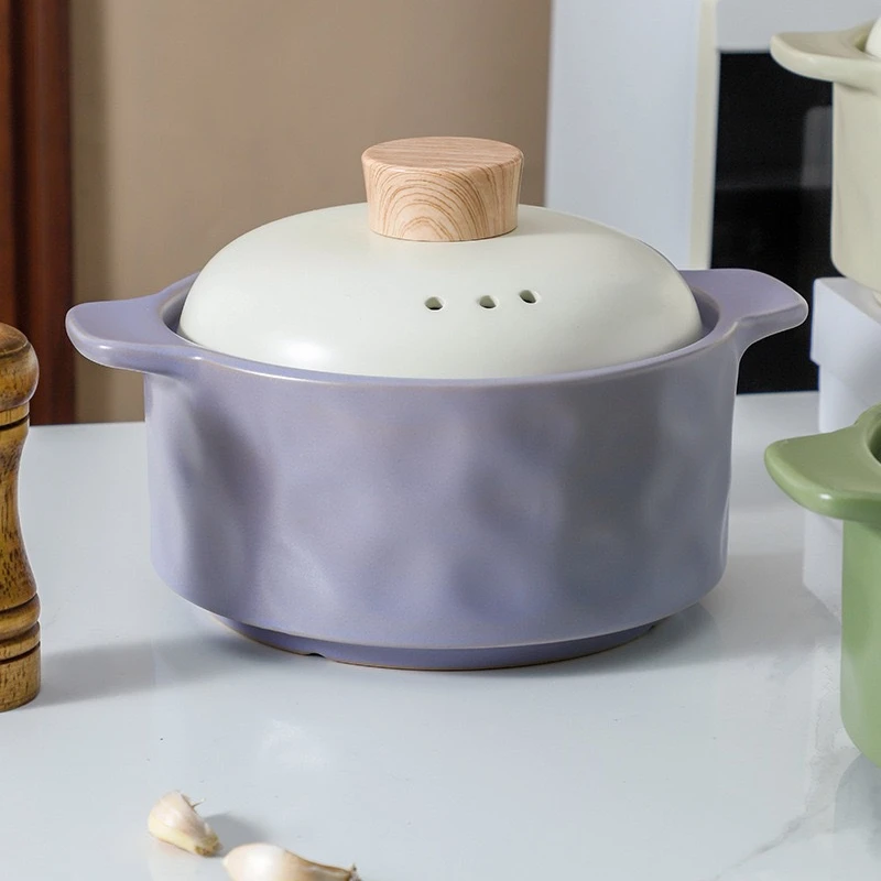 One Piece Dropshipping Nordic Simple Cream Style Ceramic Casserole Household Soup Pot High Temperature Dry Cooking Stew Pot