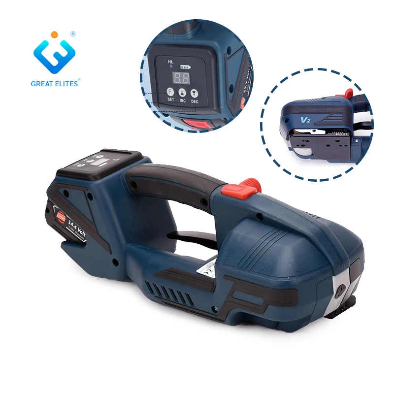 Hand Held V2 Packer Strapping Machine Portable Electric Strap Machine Battery Plastic Pet Pp Belt Strapper Tool
