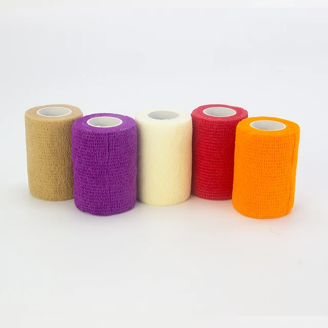 Low price stretch athletic tape colourful wrap waterproof band aids cohesive