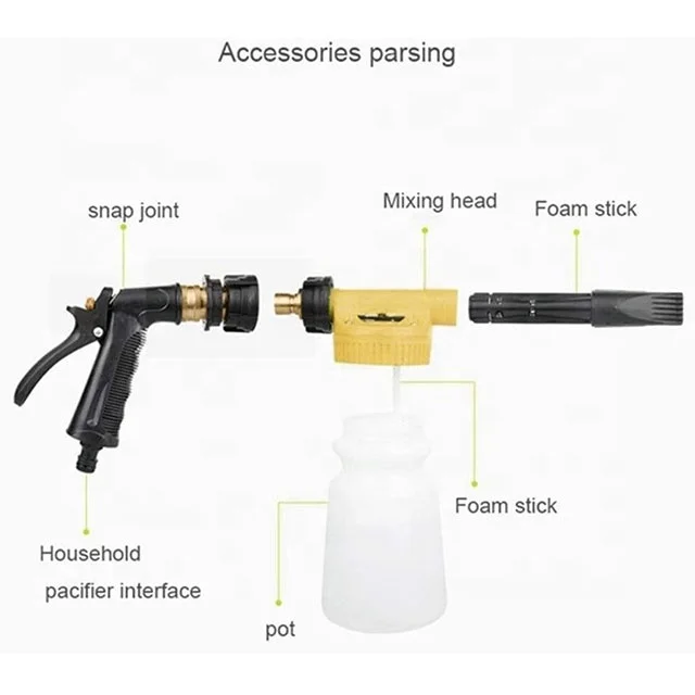 Car Wash Water Gun 900Ml High Pressure Snow Foamer Car Cleaning Foam Wash Water Soap Shampoo Sprayer Wash Tool