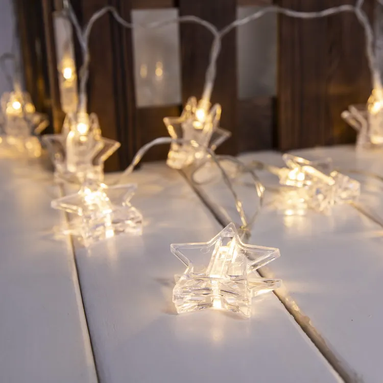 Fairy Star Photo Clip Lights LED 10 Lights Christmas Party String Lights for Home Holiday Decoration