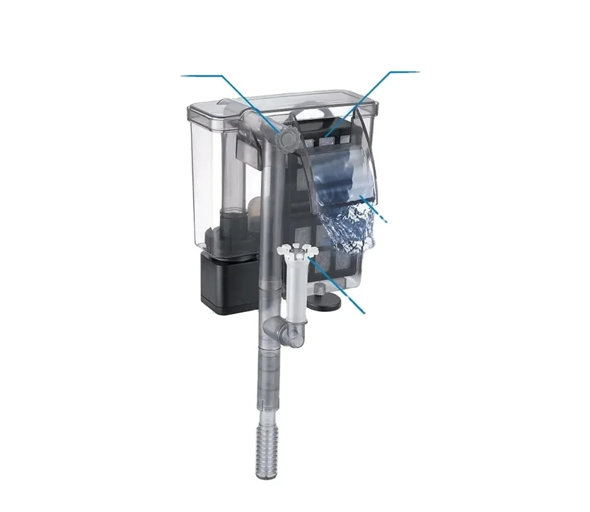 external hang on aquarium fish tank filter with replaceable filter material