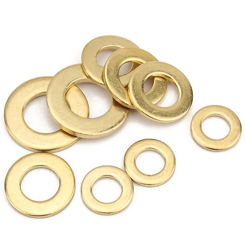 M2 M3 M4 M5 M6 M8 M10 A2 Spacer Brass Washer Plain Gasket for Screw Bolt Flat Metal Washer