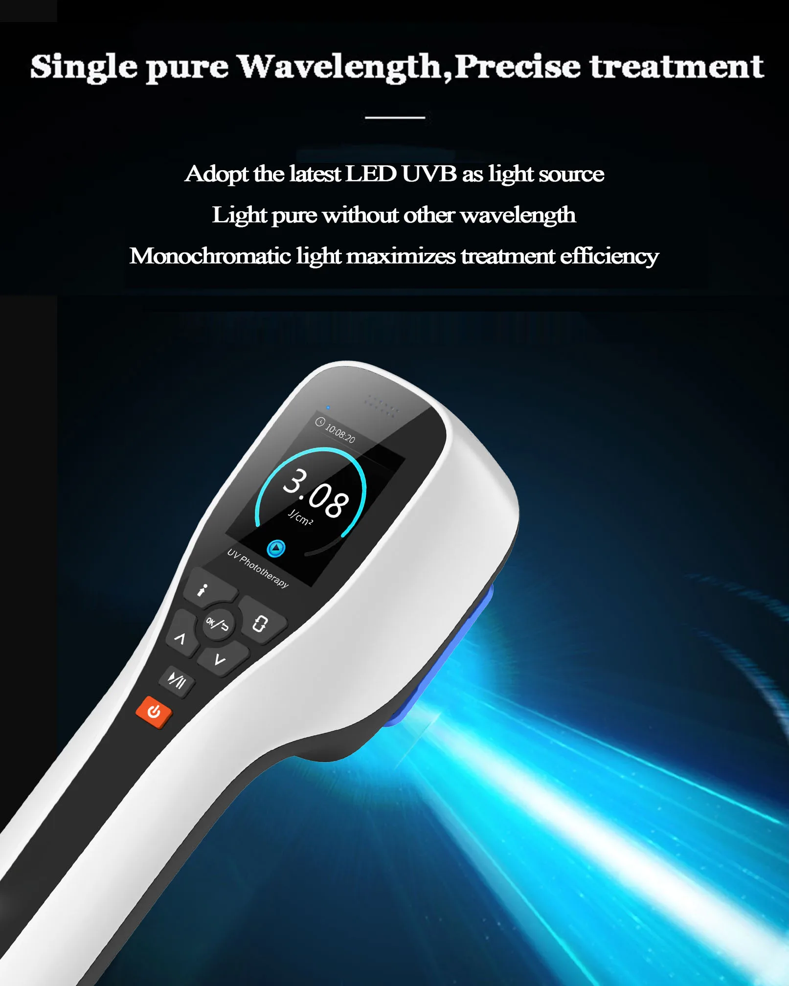 Mini Portable Psoriasis Vitiligo Treatment Lamp Uv 311nm Excimer Laser 308nm Uvb Led Phototherapy 308 nm vitiligo lamp